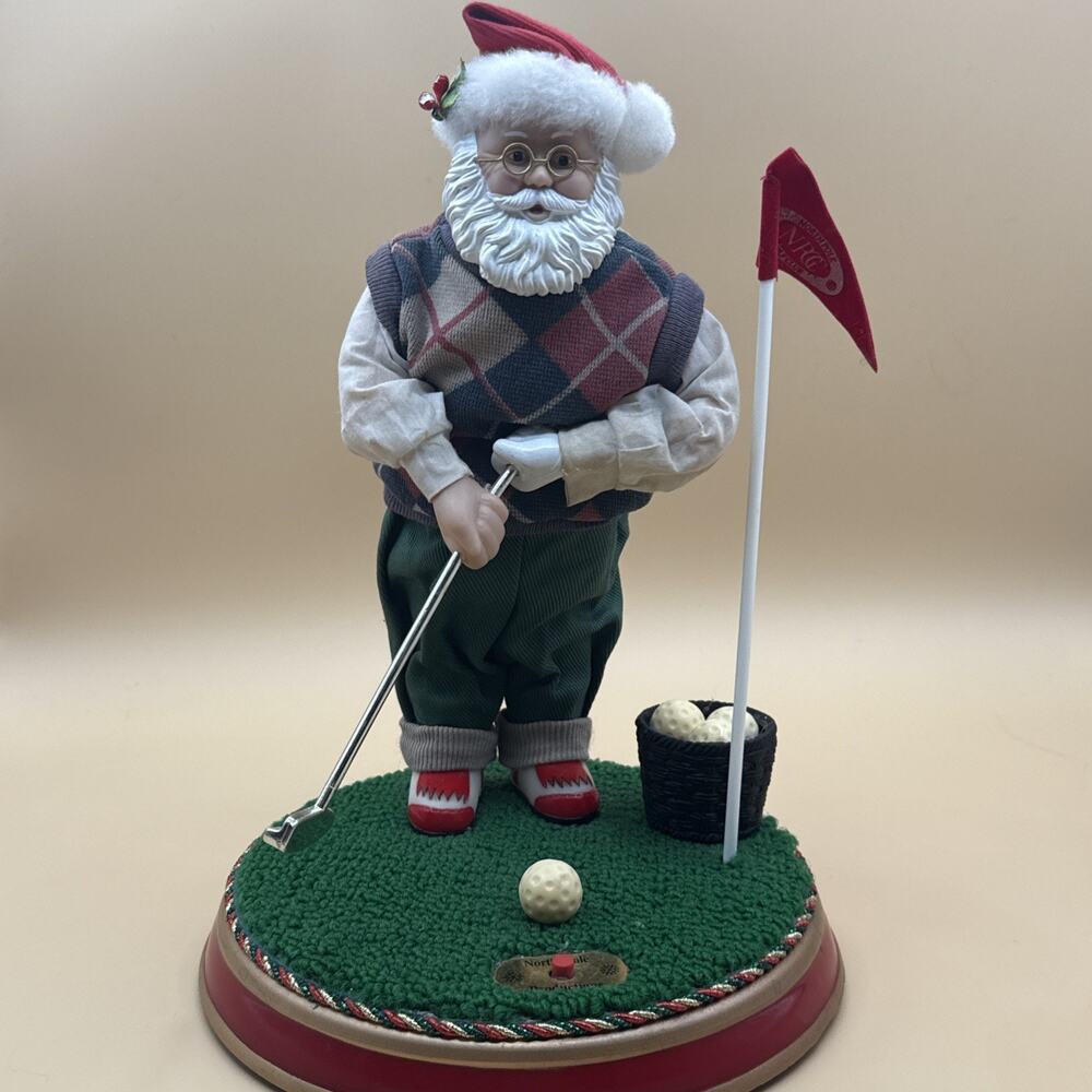 Gemmy Animated Golfing Santa Musical Putting Christmas Decoration Working Music